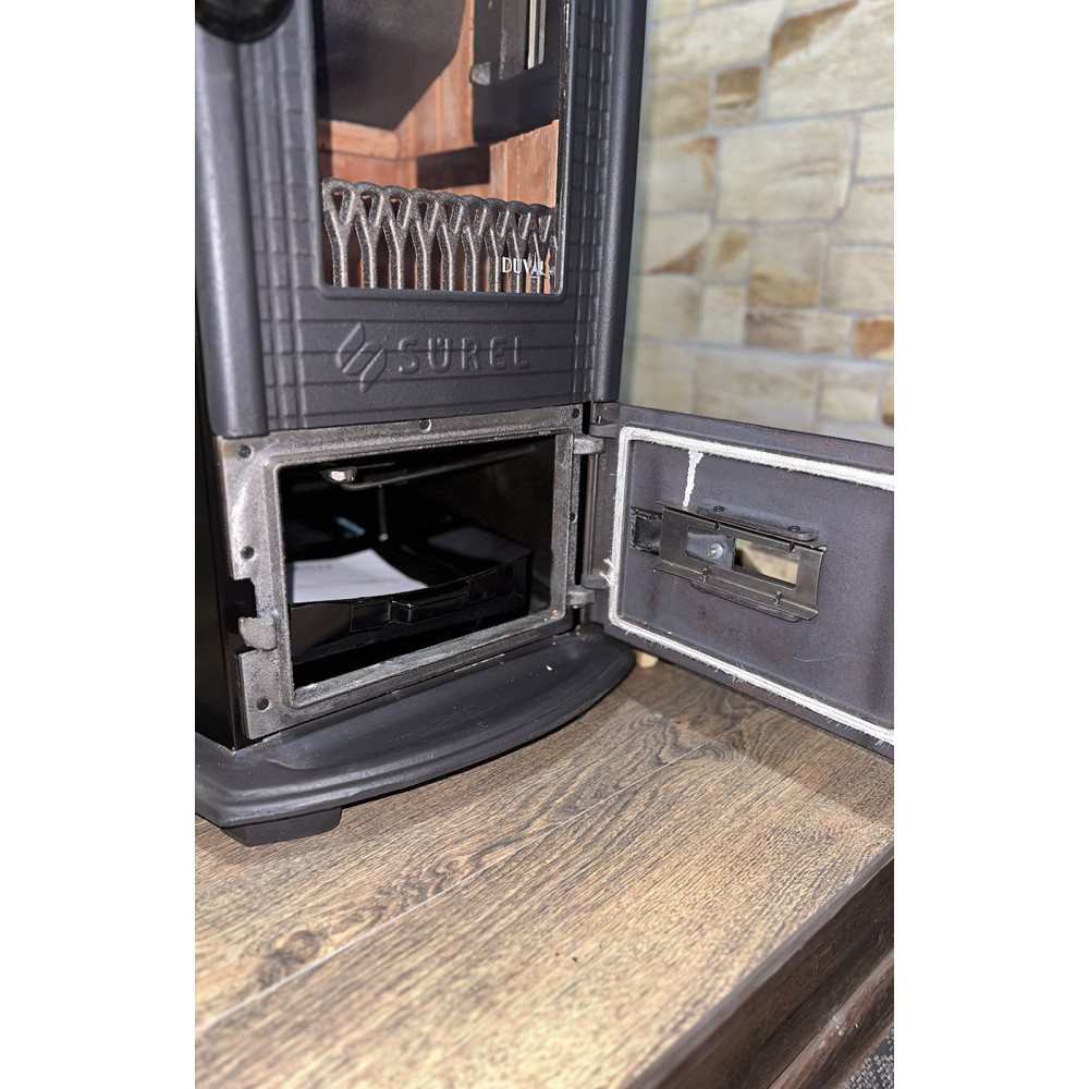 Піч камін 7 кВт, буржуйка Duval EM-5114BL (BLACK EDITION)