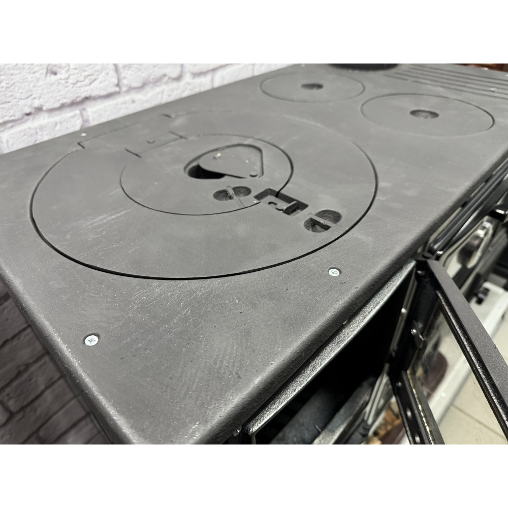 Піч камін 6 кВт, буржуйка DUVAL EK-4012 Black з футерованою топкою