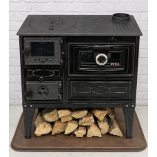 Піч камін 6 кВт, буржуйка DUVAL EK-4012 Black з футерованою топкою