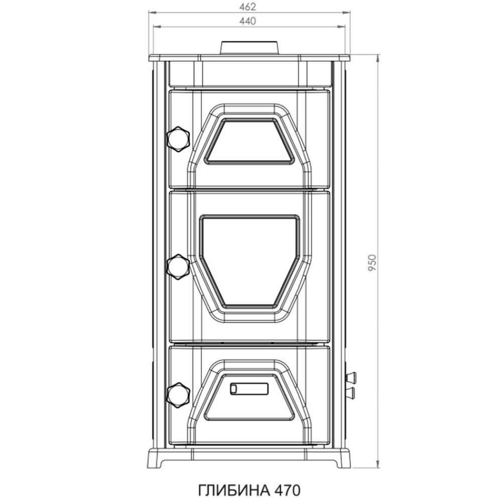 Піч камін 8 кВт, буржуйка Duval EK-5112 з духовкою
