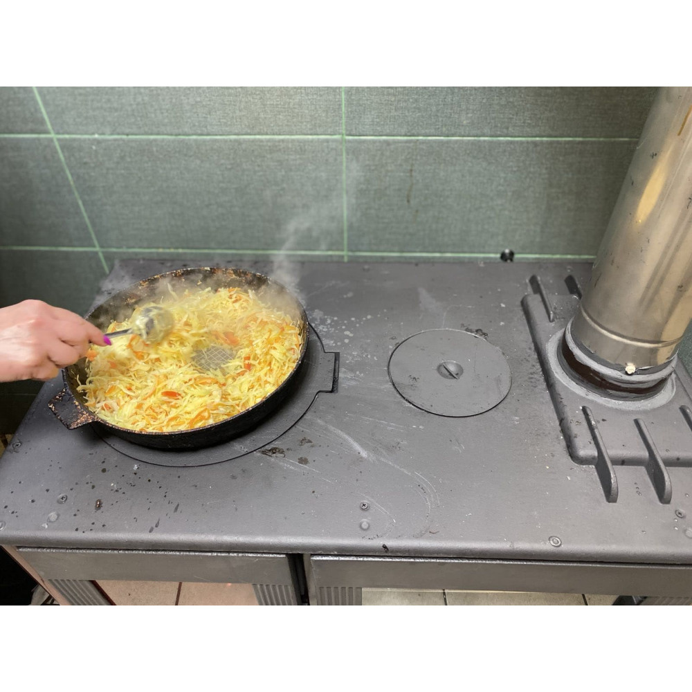 Піч камін 10 кВт, буржуйка Duval EK-5137 з конфорками