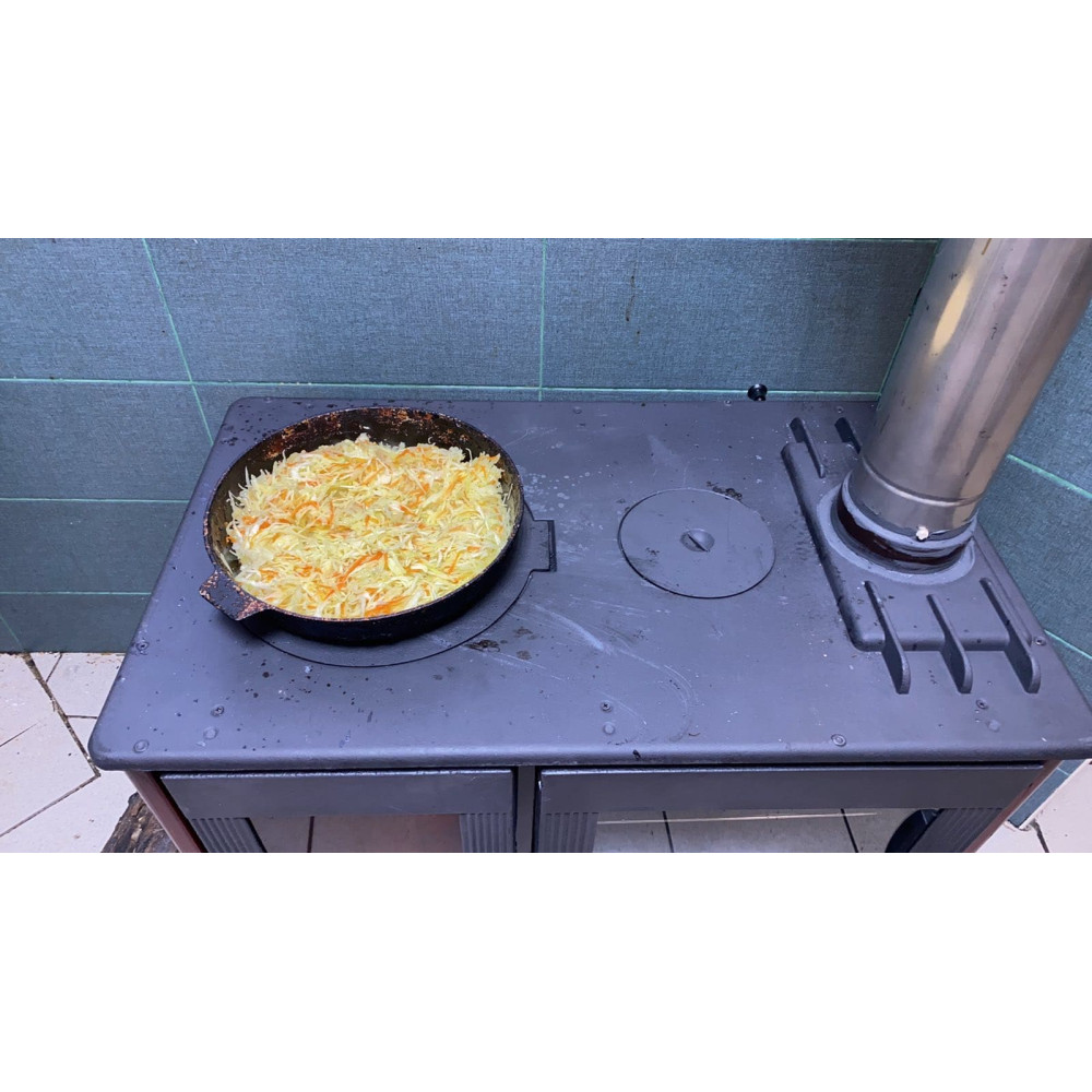 Піч камін 10 кВт, буржуйка Duval EK-5137 з конфорками