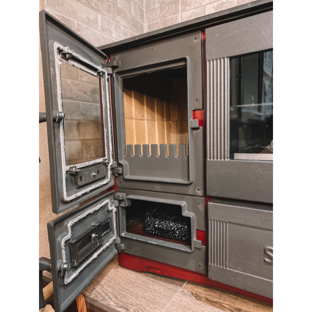Піч камін 10 кВт, буржуйка Duval EK-5137 з конфорками