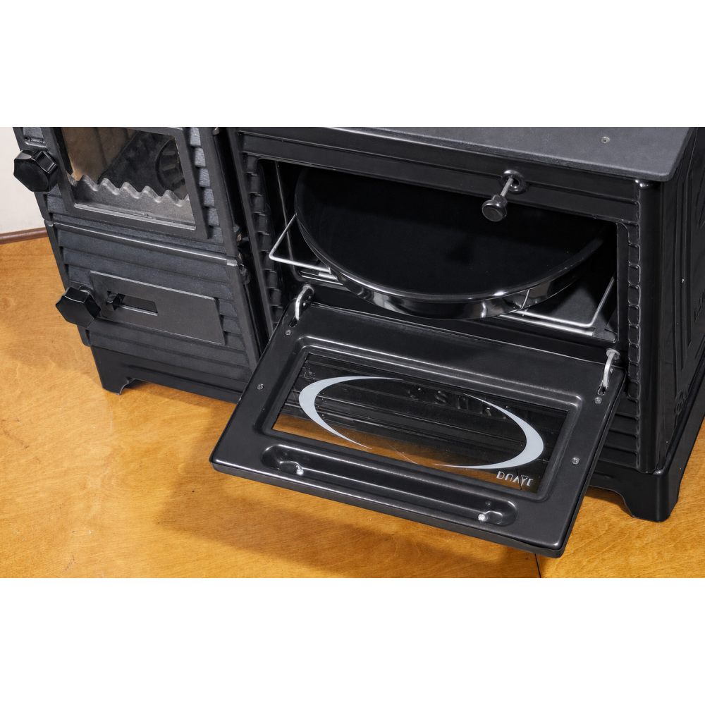 Піч камін 6 кВт, буржуйка Duval EK-5237BL (BLACK EDITION)