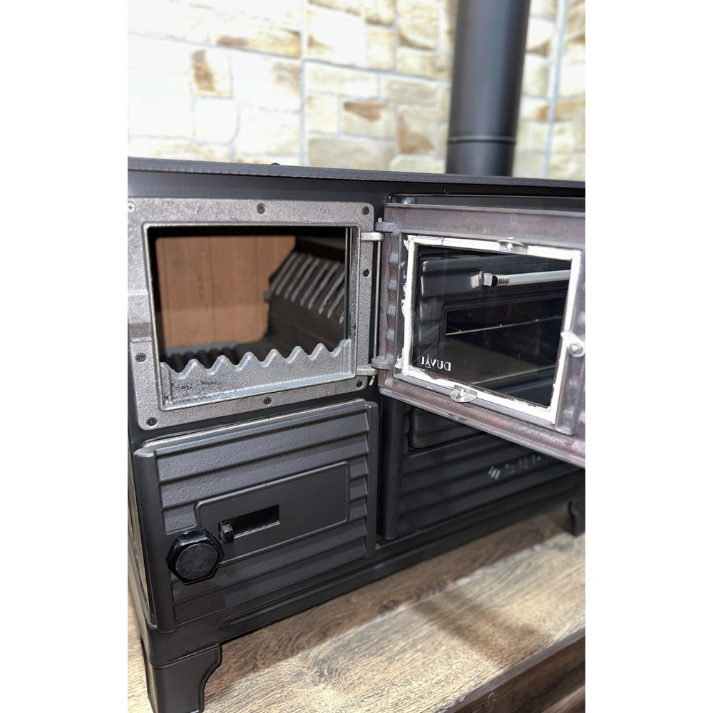 Піч камін 6 кВт, буржуйка Duval EK-5237BL (BLACK EDITION)