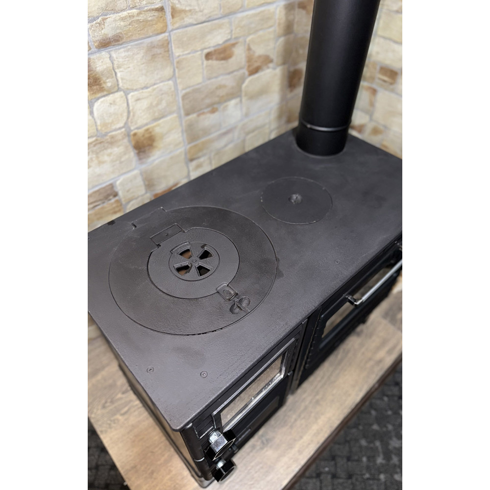 Піч камін 6 кВт, буржуйка Duval EK-5237BL (BLACK EDITION)
