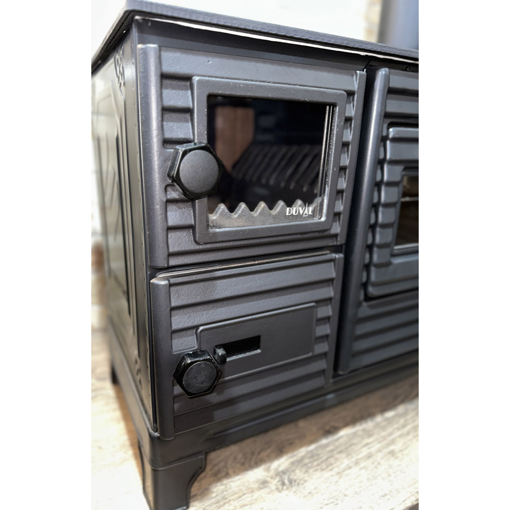 Піч камін 6 кВт, буржуйка Duval EK-5237BL (BLACK EDITION)