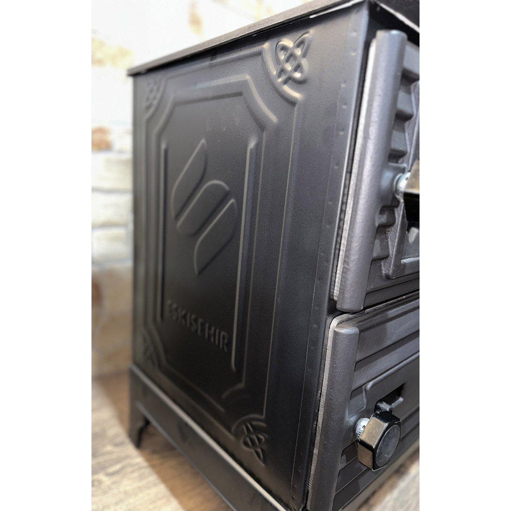Піч камін 6 кВт, буржуйка Duval EK-5237BL (BLACK EDITION)