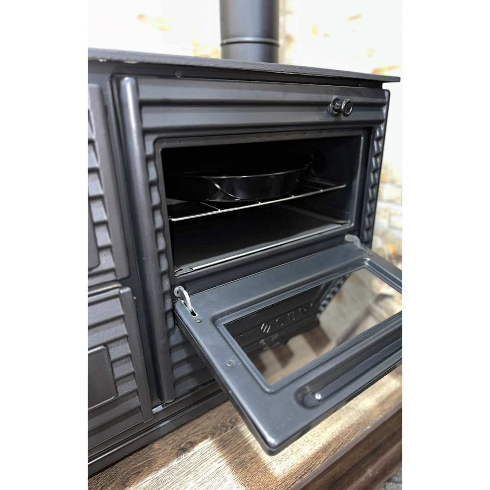 Піч камін 6 кВт, буржуйка Duval EK-5237BL (BLACK EDITION)