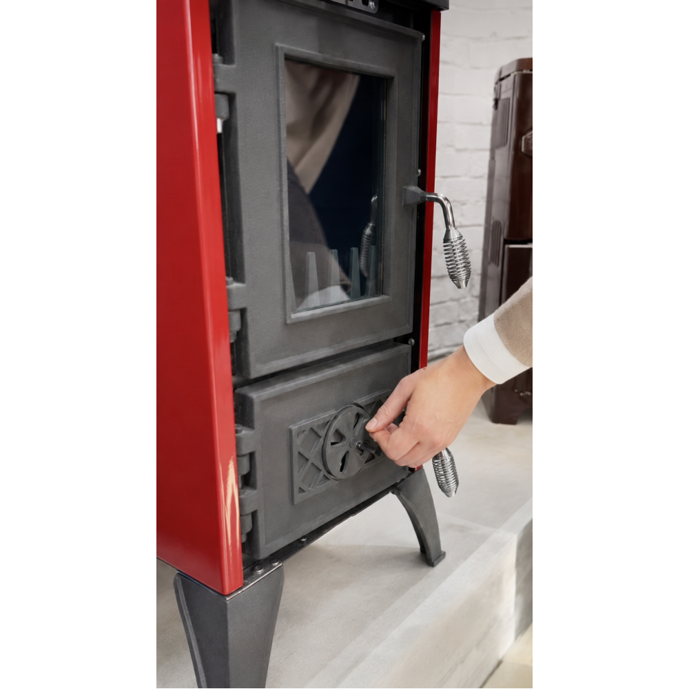 Піч камін 7 кВт, буржуйка Duval EM-220F з варильною плитою