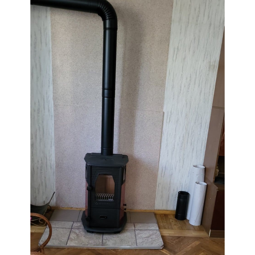 Піч камін 7 кВт, буржуйка Duval EM-5115 зі склом