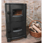 Піч камін 7кВт, буржуйка Duval EM-5150BL (BLACK EDITION) зі склом