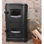 Піч камін 7кВт, буржуйка Duval EM-5150BL (BLACK EDITION) зі склом