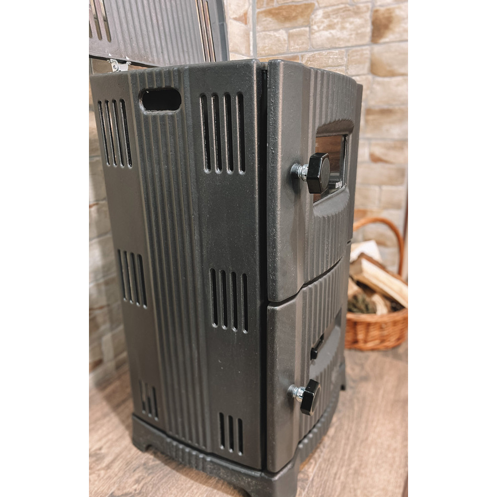 Піч камін 7кВт, буржуйка Duval EM-5150BL (BLACK EDITION) зі склом
