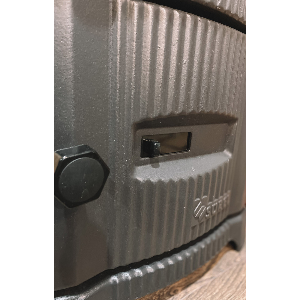 Піч камін 7кВт, буржуйка Duval EM-5150BL (BLACK EDITION) зі склом