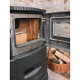 Піч камін 7кВт, буржуйка Duval EM-5150BL (BLACK EDITION) зі склом
