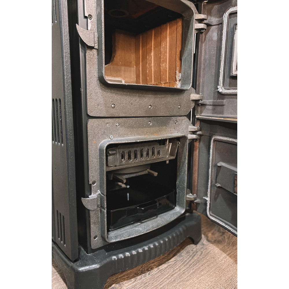 Піч камін 7кВт, буржуйка Duval EM-5150BL (BLACK EDITION) зі склом