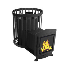 Піч для лазні Бочка 15 м³ з виносом та склом