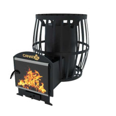 Піч для лазні Бочка 30 м³ з виносом та зі склом 400*400