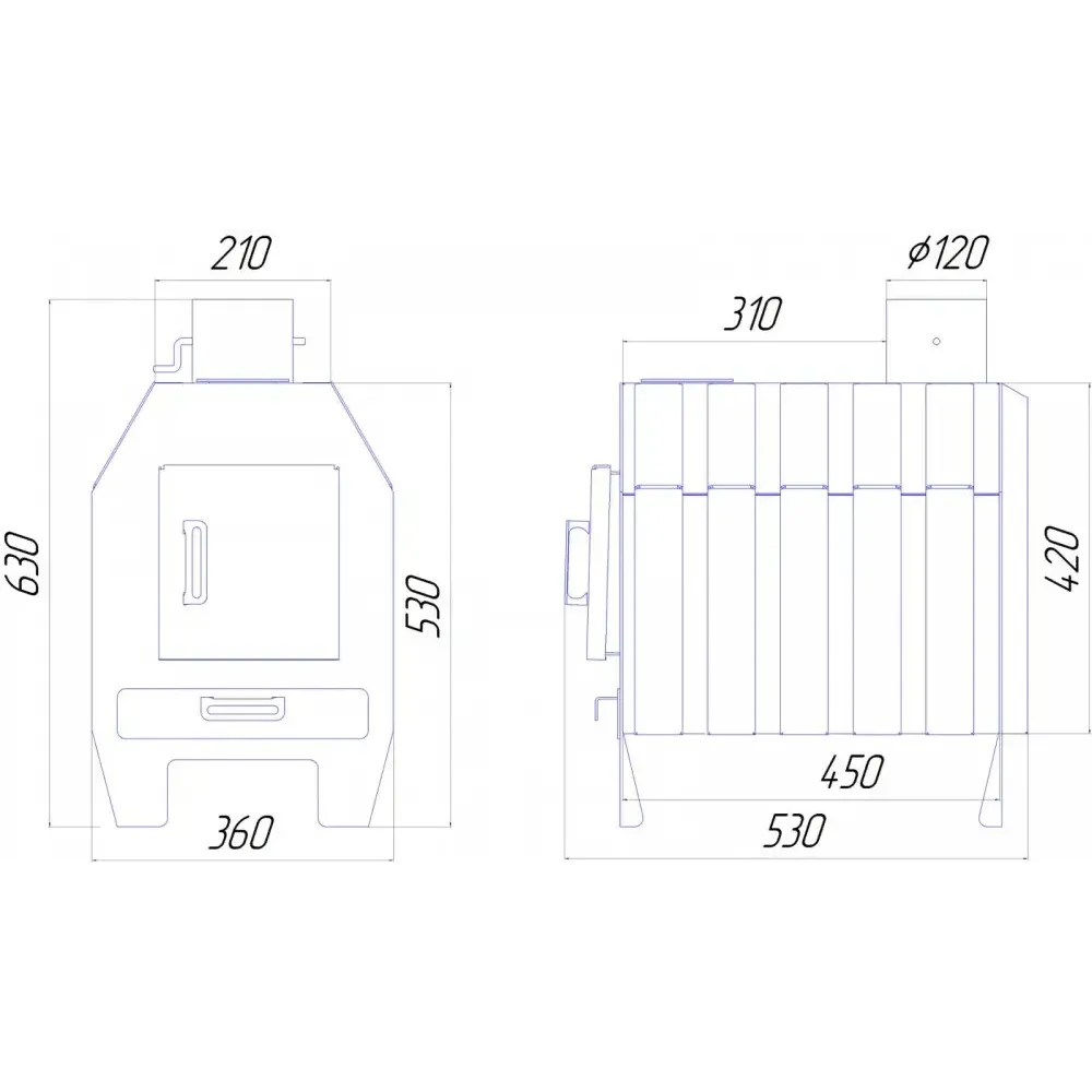Піч булер'ян Neon ECO 150 m3 з варочною плитою