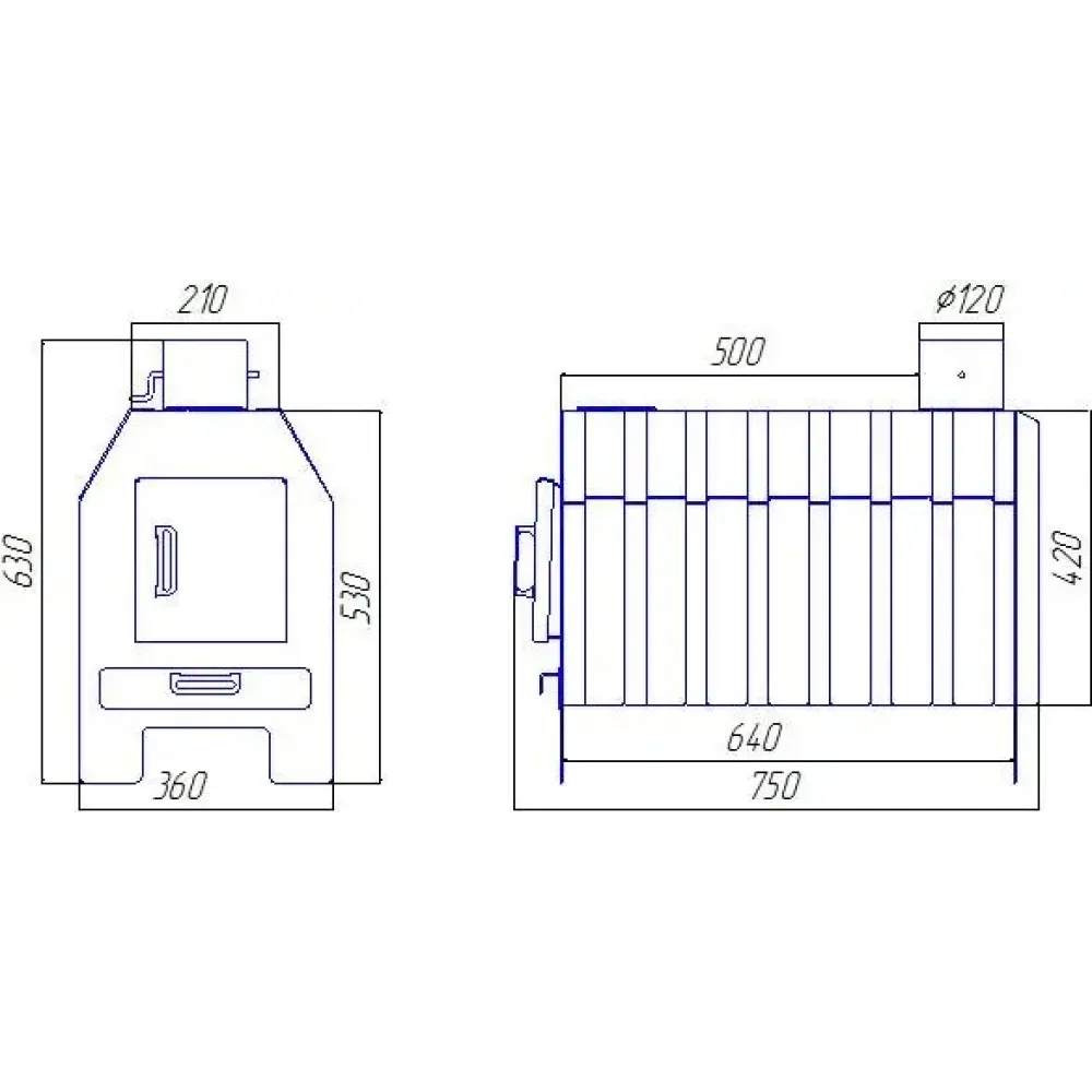 Піч булер'ян Neon ECO 250 m3 з варильною плитою