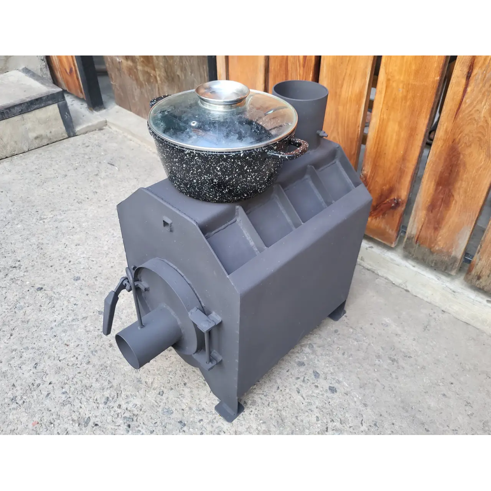 Пекти буржуйка булер'ян Vulkan Topka 80 м3 4 мм з варильною плитою