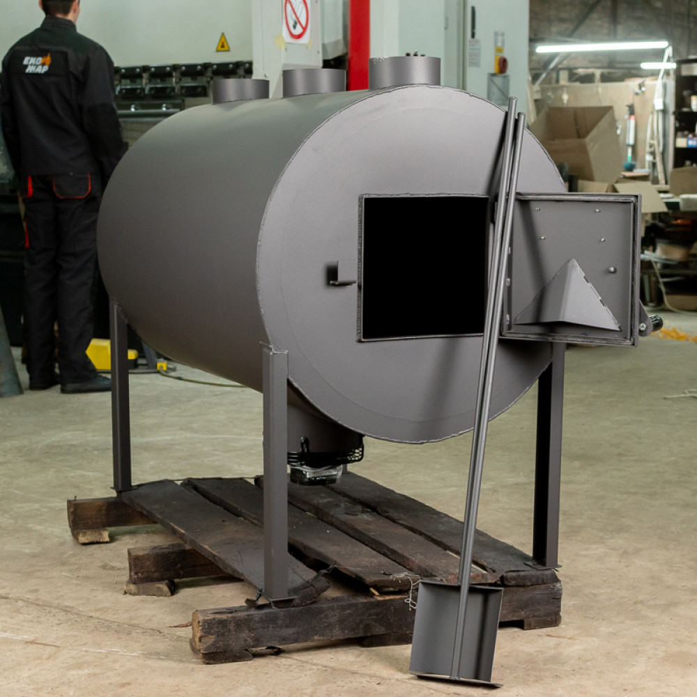 Піч теплогенератор Брест 1000 м3. 9 мм. З вбудованим вентилятором