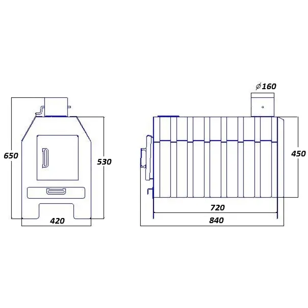 Піч булер'ян Neon ECO 380 m3 з варильною плитою