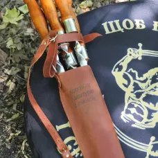 Набір шампурів PAN з 6 штук в ексклюзивному шкіряному чохлі