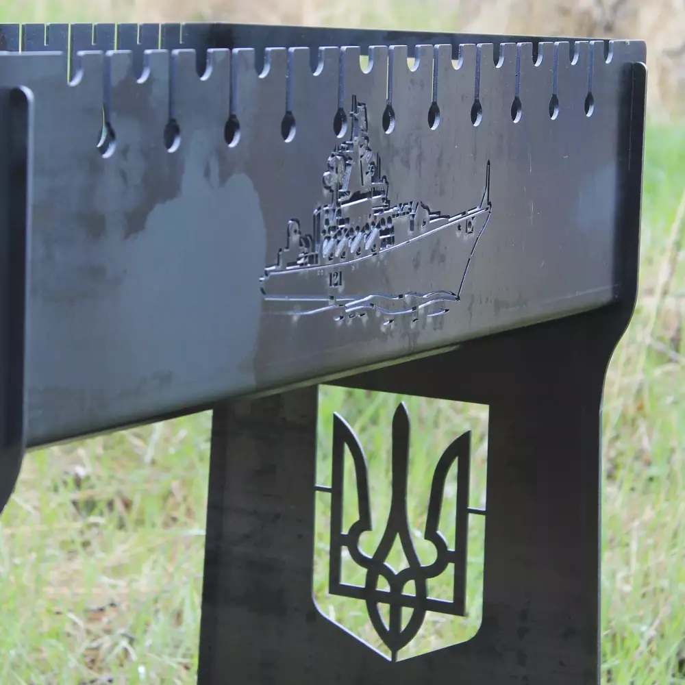 Мангал розбірний PAN з підставкою для дров на 12 шампурів, 3мм Високий.