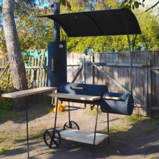 Мангал коптильня барбекю Троян Лист 01 з дахом