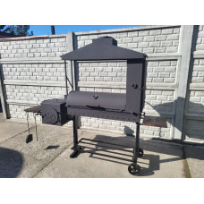 Мангал коптильня Vulkan Tiger Zont з піччю та витяжною парасолькою