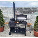 Мангал коптильня Vulkan Bent з піччю під казан, з димоходом, 5 мм