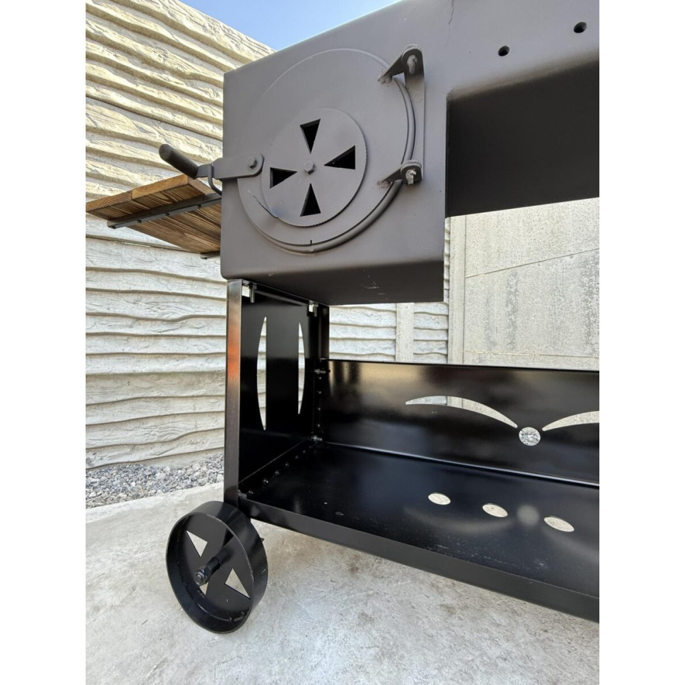 Мангал коптильня Vulkan Bent з піччю під казан, з димоходом, 5 мм