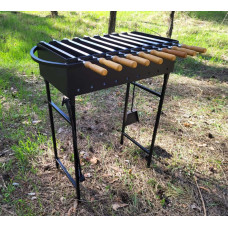 Мангал високий складаний MTLZ на 9 шампурів, посилений