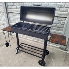 Мангал барбекю Vulkan WDK BBQ 80 см з кришкою та колесами