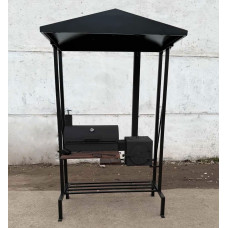 Мангал Vulkan Roof 5мм з дахом, піччю під казан та коптильнею