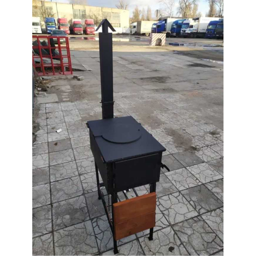 Мангал Vulkan JAKOR 60 см 4 мм, з піччю під казан і коптильнею