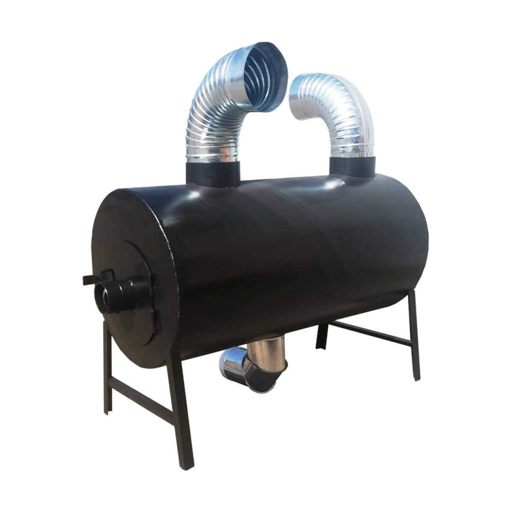 Піч буржуйка POLTAVKA Turbo 450 м3. 5мм. З обдуванням