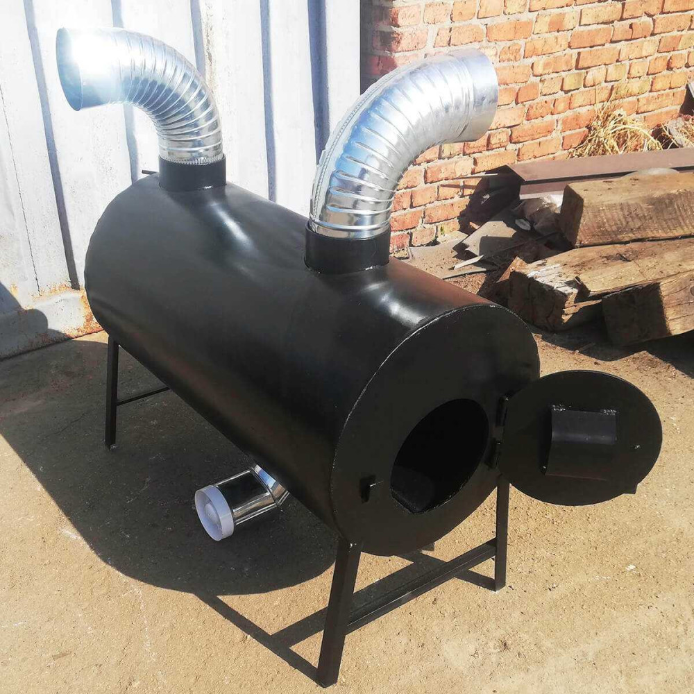 Піч буржуйка POLTAVKA Turbo 450 м3. 5мм. З обдуванням