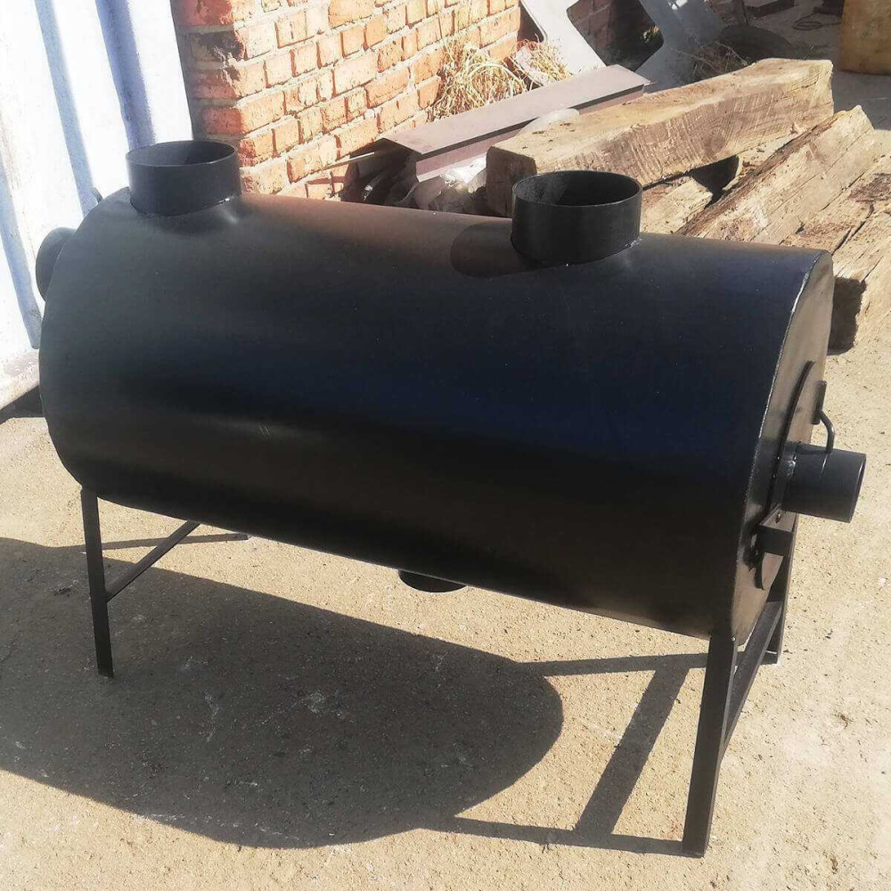 Піч буржуйка POLTAVKA Turbo 450 м3. 5мм. З обдуванням