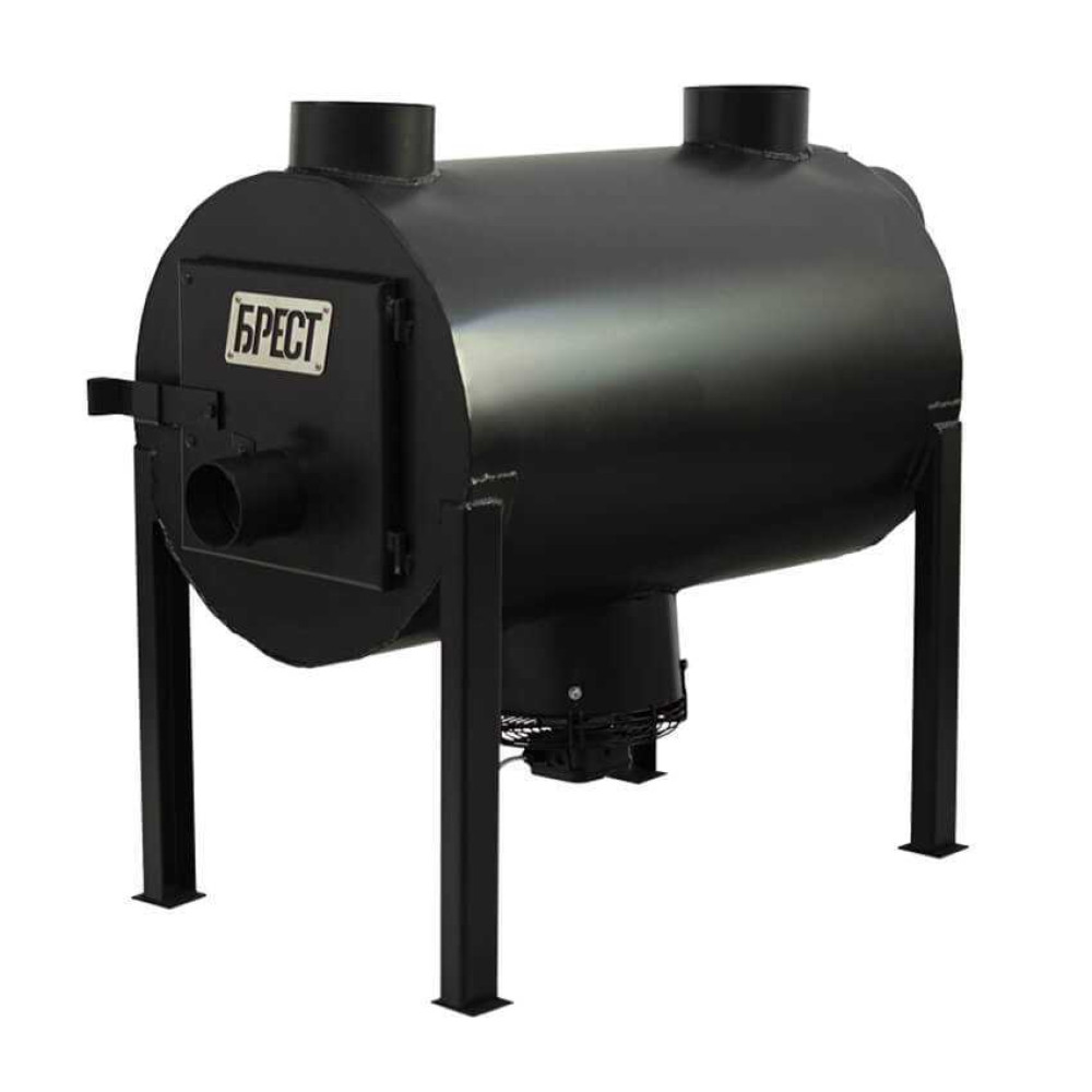 Піч буржуйка Брест 350 м3. 7мм. З вбудованим вентилятором