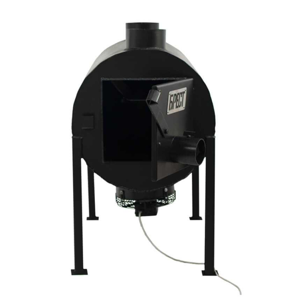 Піч буржуйка Брест 350 м3. 7мм. З вбудованим вентилятором