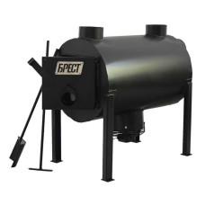 Піч буржуйка Брест 350 м3. 7мм. З вбудованим вентилятором