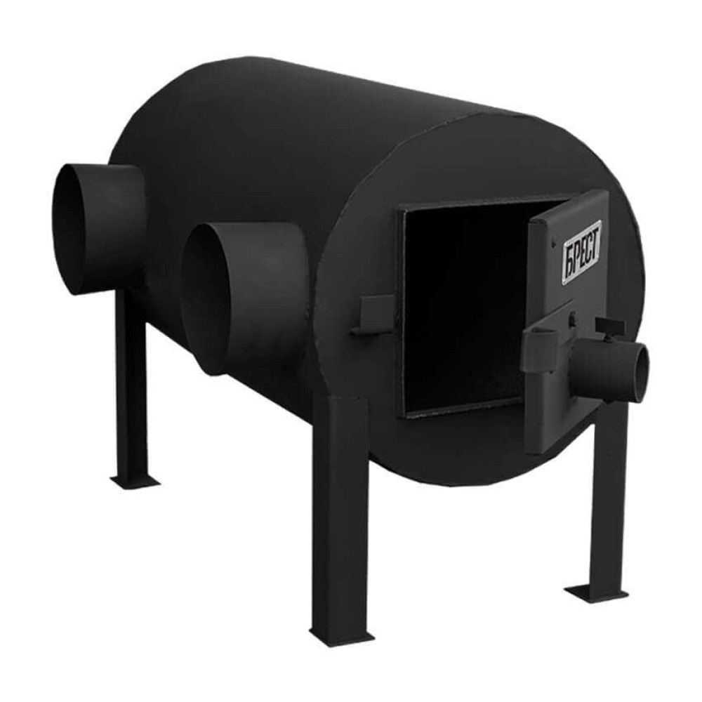 Піч буржуйка Брест 203 до 80 м2. З горизонтальними патрубками