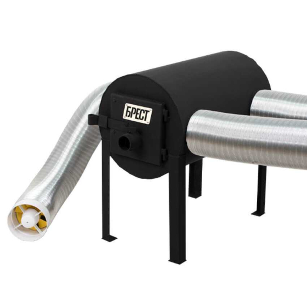 Піч буржуйка Брест 203 до 80 м2. З горизонтальними патрубками