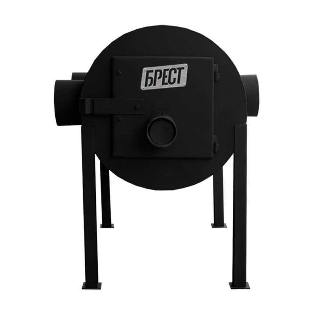 Піч буржуйка Брест 350 м3. 7мм. З горизонтальними патрубками