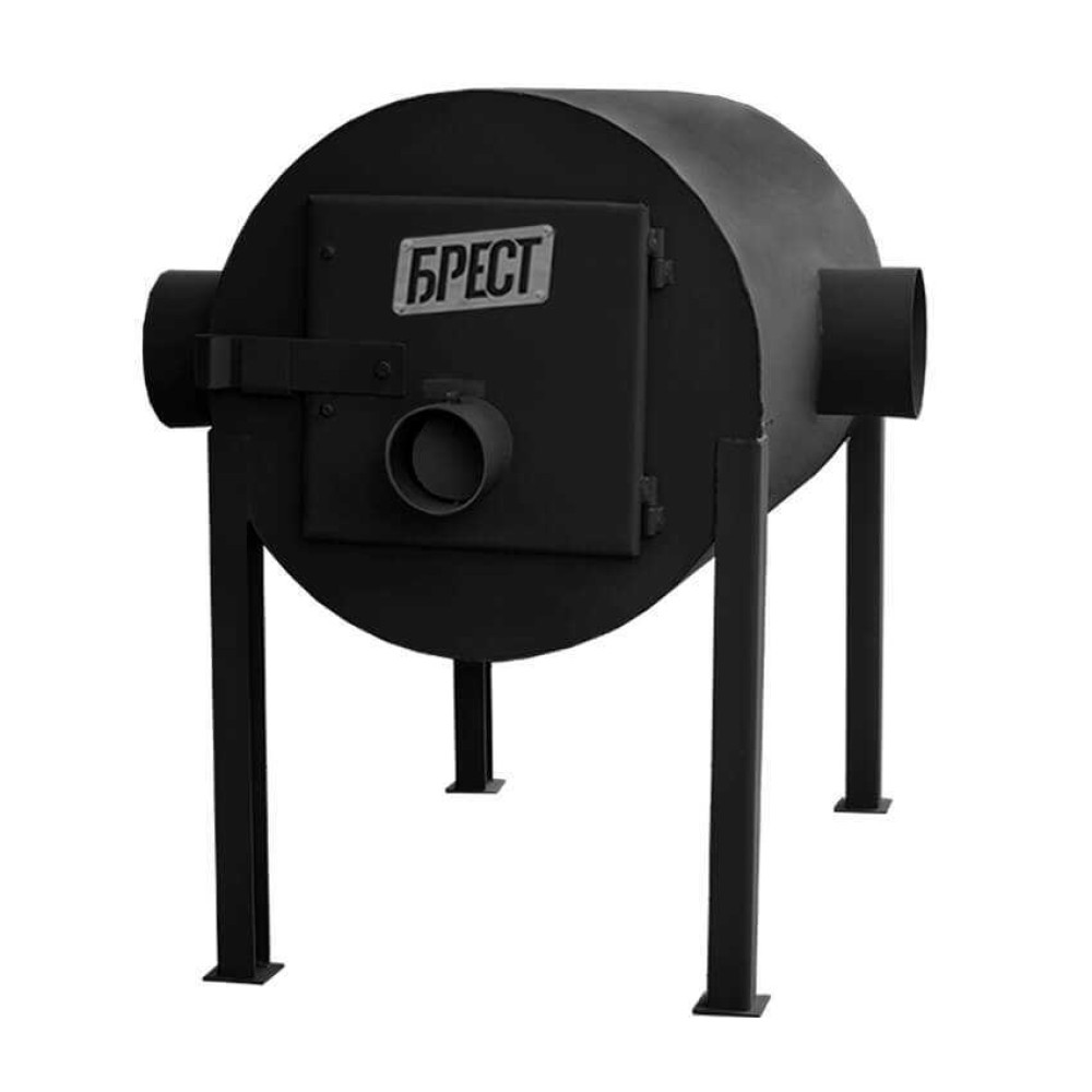 Піч буржуйка Брест 350 м3. 7мм. З горизонтальними патрубками