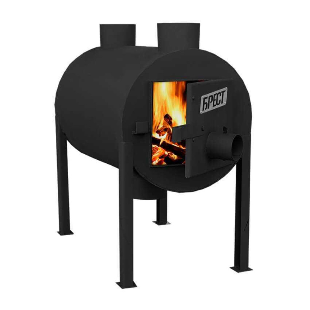 Буржуйка Брест 350 м3 із вертикальними патрубками. 7 мм