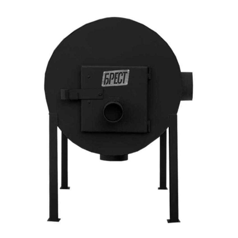 Піч буржуйка Брест 500 м3, 8 мм. З горизонтальними патрубками